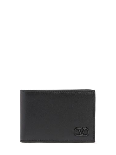 Metal Logo & Leather Billfold Wallet - VALENTINO GARAVANI - Modalova