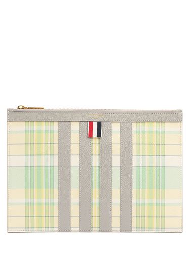 Small Striped Leather Document Holder - THOM BROWNE - Modalova