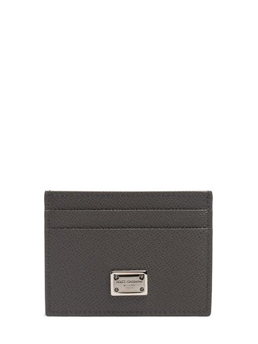 Logo Plaque Leather Card Holder - DOLCE & GABBANA - Modalova