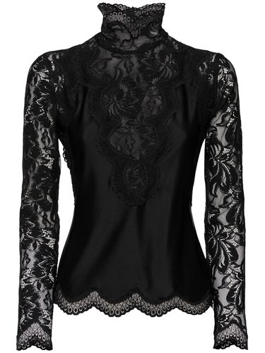 Turtleneck Long Sleeve Lace Top - RABANNE - Modalova