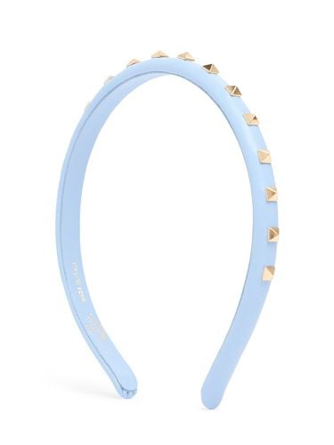 Rockstud Leather Slim Headband - VALENTINO GARAVANI - Modalova