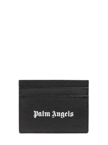 Logo Print Leather Card Holder - PALM ANGELS - Modalova