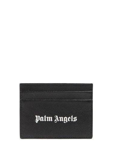 Porta Carte Di Credito In Pelle Con Logo - PALM ANGELS - Modalova