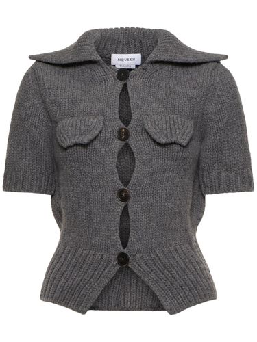 Wool Blend Short Sleeved Cardigan - ALEXANDER MCQUEEN - Modalova