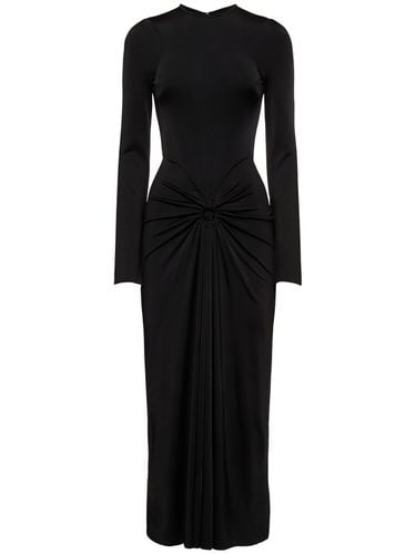 Gathered Heavy Shine Jersey Midi Dress - VICTORIA BECKHAM - Modalova