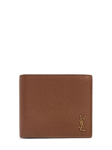 Monogram Leather Card Holder - SAINT LAURENT - Modalova