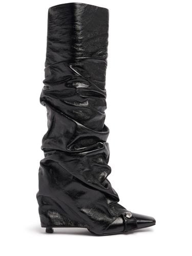 Mm Juno Shiny Leather Knee-high Boots - THE ATTICO - Modalova