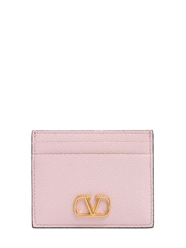 V Logo Soft Leather Card Holder - VALENTINO GARAVANI - Modalova