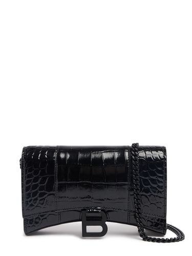 Hourglass Embossed Leather Chain Wallet - BALENCIAGA - Modalova