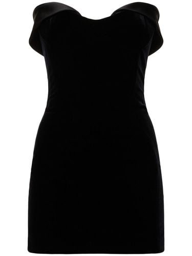 Strapless Stretch Velvet Mini Dress - MUGLER - Modalova