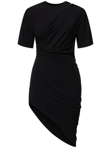 Vestito In Jersey Di Misto Cotone Drappeggiato - MUGLER - Modalova