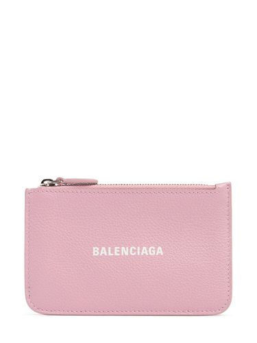 Large Leather Long Coin And Card Holder - BALENCIAGA - Modalova