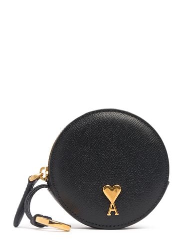 Paris Paris Leather Round Coin Purse - AMI PARIS - Modalova