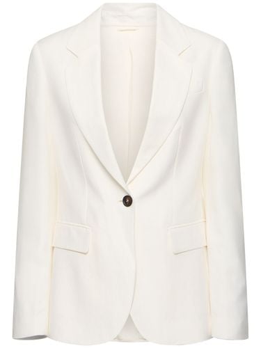 Fluid Linen Blend Twill Blazer - BRUNELLO CUCINELLI - Modalova