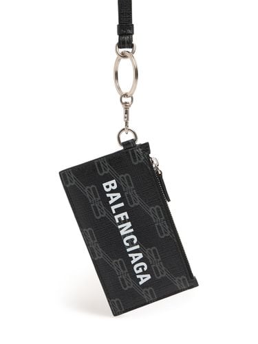 Faux Leather Zip Card Holder W/ Keyring - BALENCIAGA - Modalova