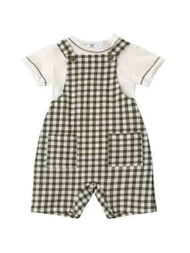 Cotton Seersucker Overalls & T-shirt - IL GUFO - Modalova