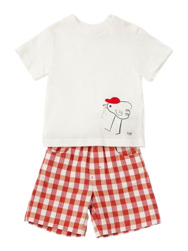 Cotton Seersucker T-shirt & Shorts - IL GUFO - Modalova