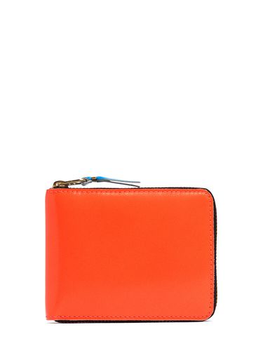 Super Fluo Leather Zip-around Wallet - COMME DES GARÇONS WALLET - Modalova