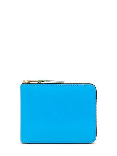 Super Fluo Leather Zip-around Wallet - COMME DES GARÇONS WALLET - Modalova