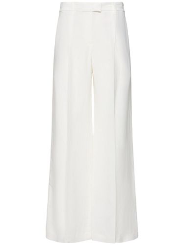 Fluid Linen Blend Twill Wide Pants - BRUNELLO CUCINELLI - Modalova