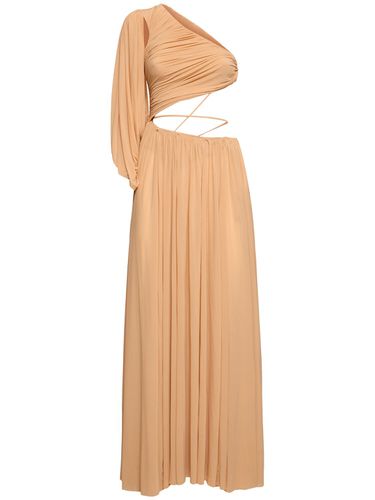 Draped Viscose Blend Jersey Long Dress - PHILOSOPHY DI LORENZO SERAFINI - Modalova