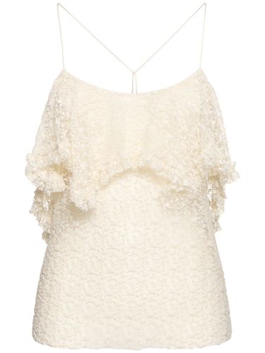 Draped Cotton Blend Lace Top - PHILOSOPHY DI LORENZO SERAFINI - Modalova