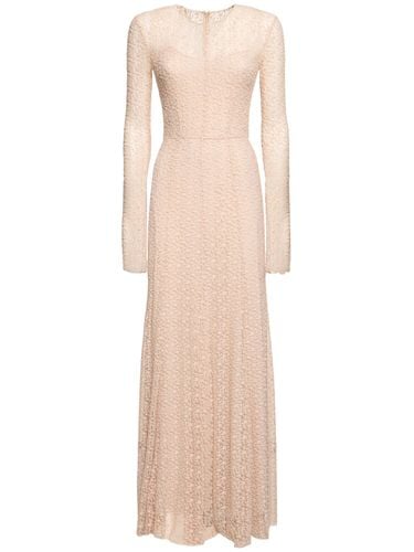 Draped Cotton Blend Lace Long Dress - PHILOSOPHY DI LORENZO SERAFINI - Modalova