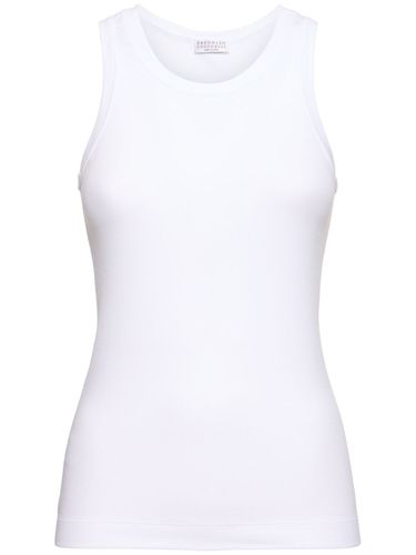 Tank Top In Jersey A Costine - BRUNELLO CUCINELLI - Modalova