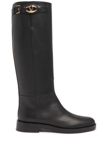 Mm Vlogo Leather Tall Boots - VALENTINO GARAVANI - Modalova