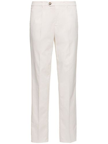 Dyed Stretch Cotton Gabardine Pants - BRUNELLO CUCINELLI - Modalova