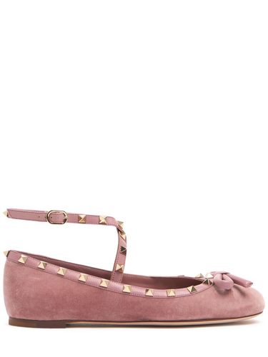 Mm Rockstud Velvet Ballerina Flats - VALENTINO GARAVANI - Modalova