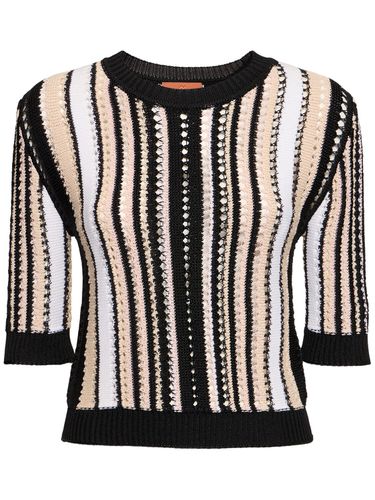 Maglia Girocollo In Crochet A Righe - MISSONI - Modalova