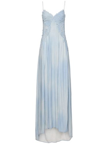 Embroidered Satin Maxi Dress - ERMANNO SCERVINO - Modalova