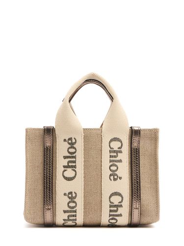 Bolso De Mano Mini Woody De Lona - CHLOÉ - Modalova