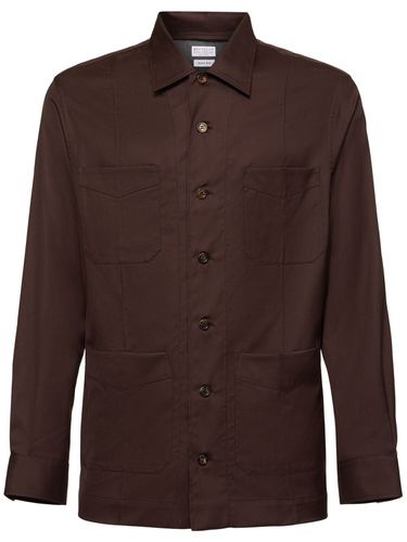 Giacca In Twill Di Cotone - BRUNELLO CUCINELLI - Modalova