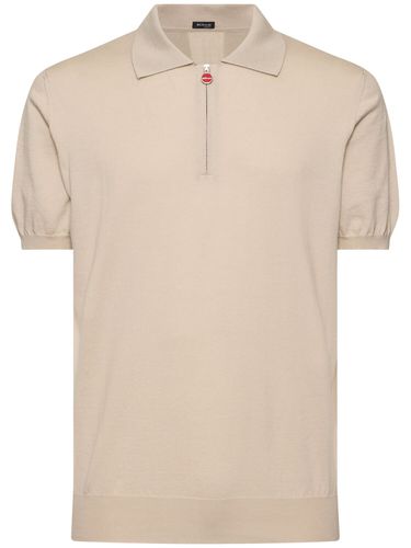 Cotton Zipped Polo - KITON - Modalova