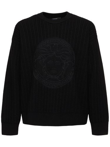 Medusa Wool Knit Sweater - VERSACE - Modalova