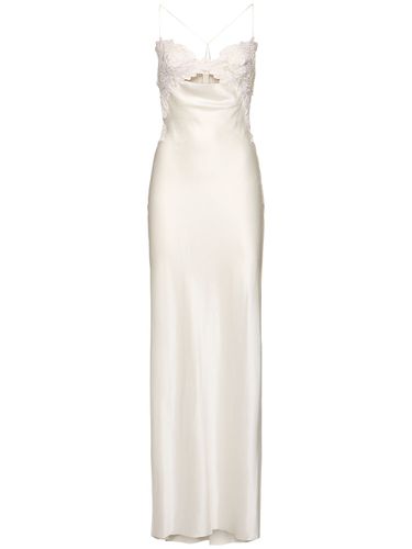 Embroidered Satin Long Dress - ERMANNO SCERVINO - Modalova