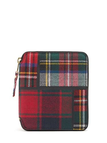 Tartan Patchwork Zip-around Wool Wallet - COMME DES GARÇONS WALLET - Modalova