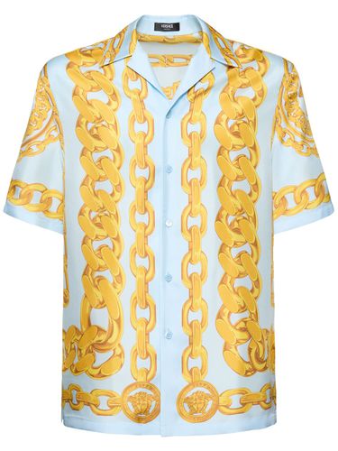 Camicia Medusa In Seta Stampata - VERSACE - Modalova