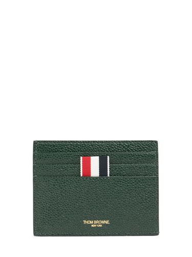 Pebble Grained Leather Card Holder - THOM BROWNE - Modalova