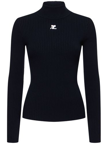 Knit Viscose Blend Logo Jumper - COURREGES - Modalova