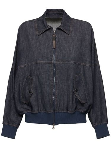 Padded Denim Bomber Jacket - BRUNELLO CUCINELLI - Modalova