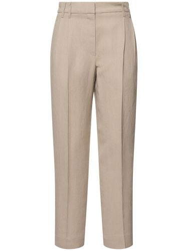 Fluid Linen Blend Twill Cropped Pants - BRUNELLO CUCINELLI - Modalova