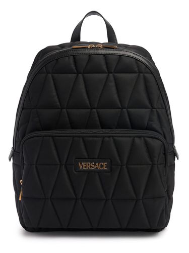 Logo Nylon Backpack - VERSACE - Modalova