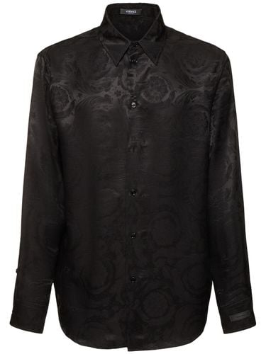 Barocco Jacquard Viscose Blend Shirt - VERSACE - Modalova