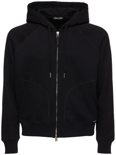 Hooded Cotton Blend Zip-up Sweatshirt - TOM FORD - Modalova