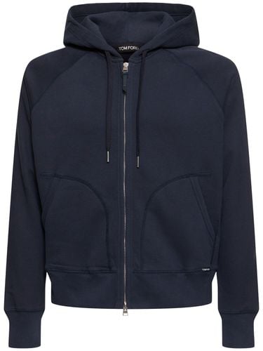 Hooded Cotton Blend Zip-up Sweatshirt - TOM FORD - Modalova