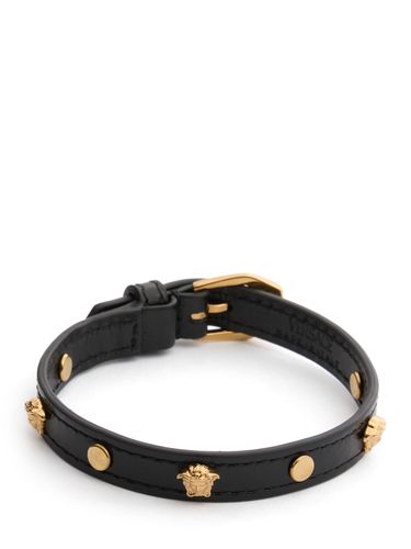 Leather Medusa Bracelet - VERSACE - Modalova