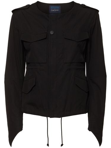 Collarless Cotton Jacket - YOHJI YAMAMOTO - Modalova